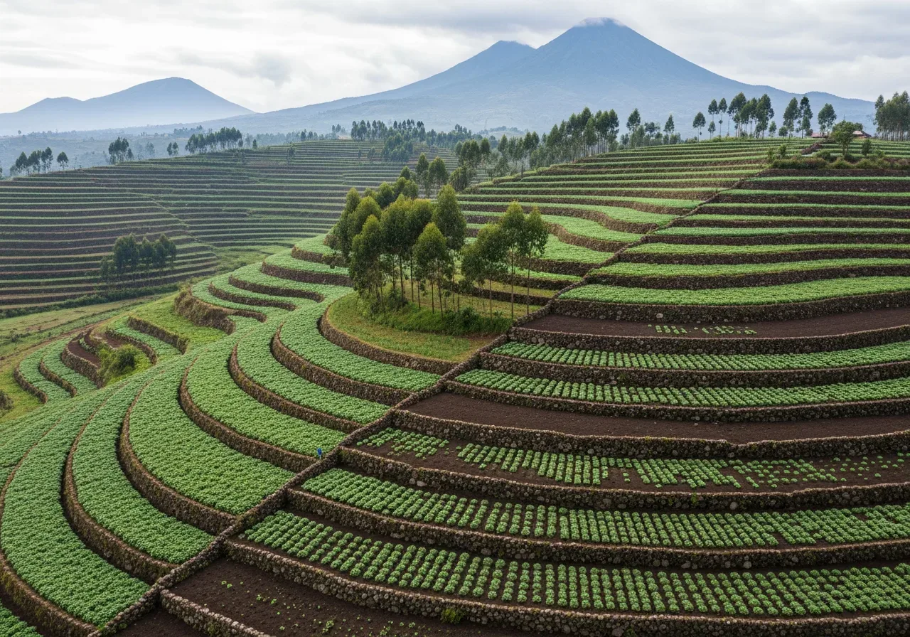 land in Bukinda: Terraced farmland, Kabale